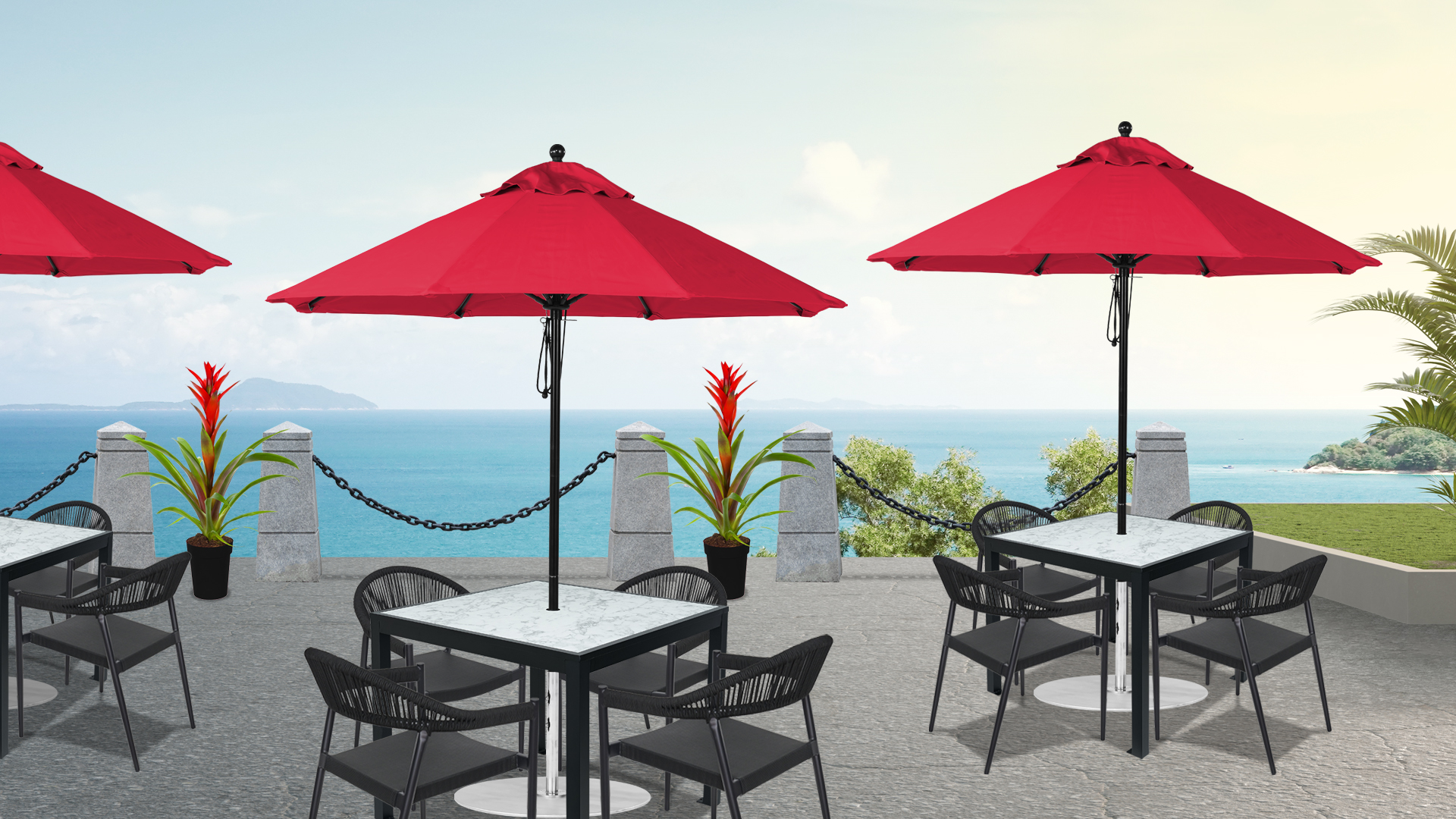 Tahiti with Umbrella | Outdoor Dining Area | BFM Seating