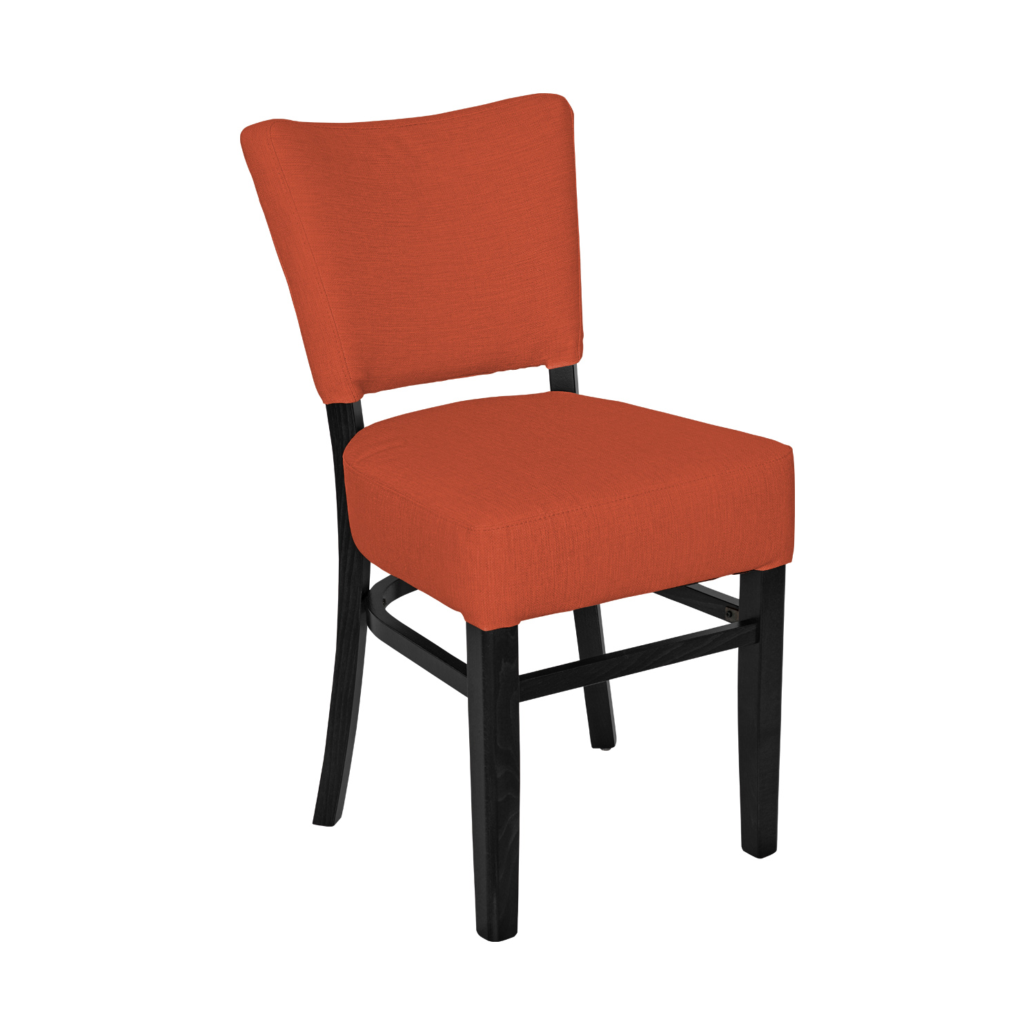 Restaurant chair with upholstered seat and back