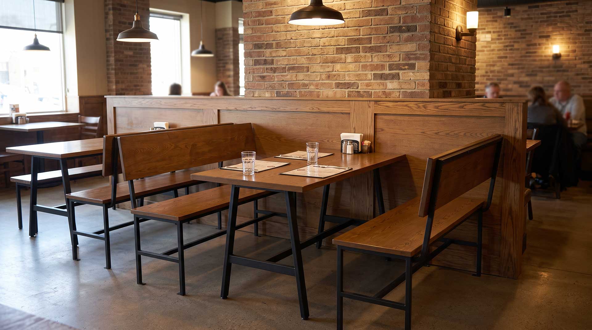 Memphis Bench with Back in a Sports Bar Environment | BFM Seating